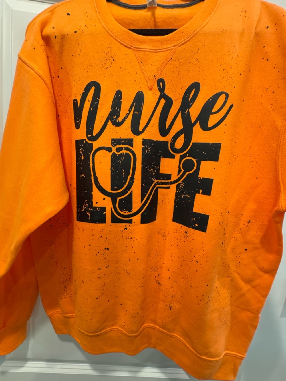 Orange "Nurse Life" Graphic Sweatshirt